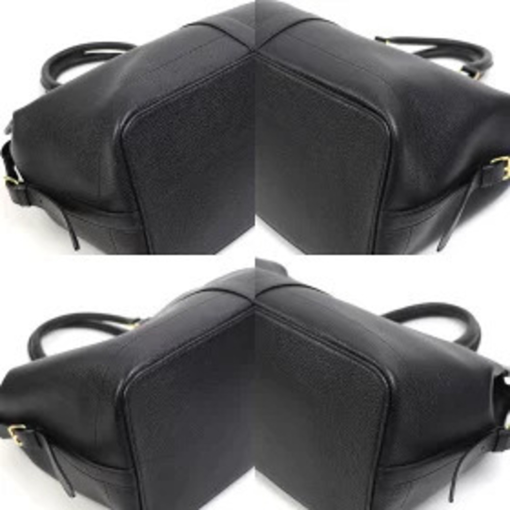 Celine Cabas de Handbag Grain Leather Black Crossbody Bag - Picture 8 of 12
